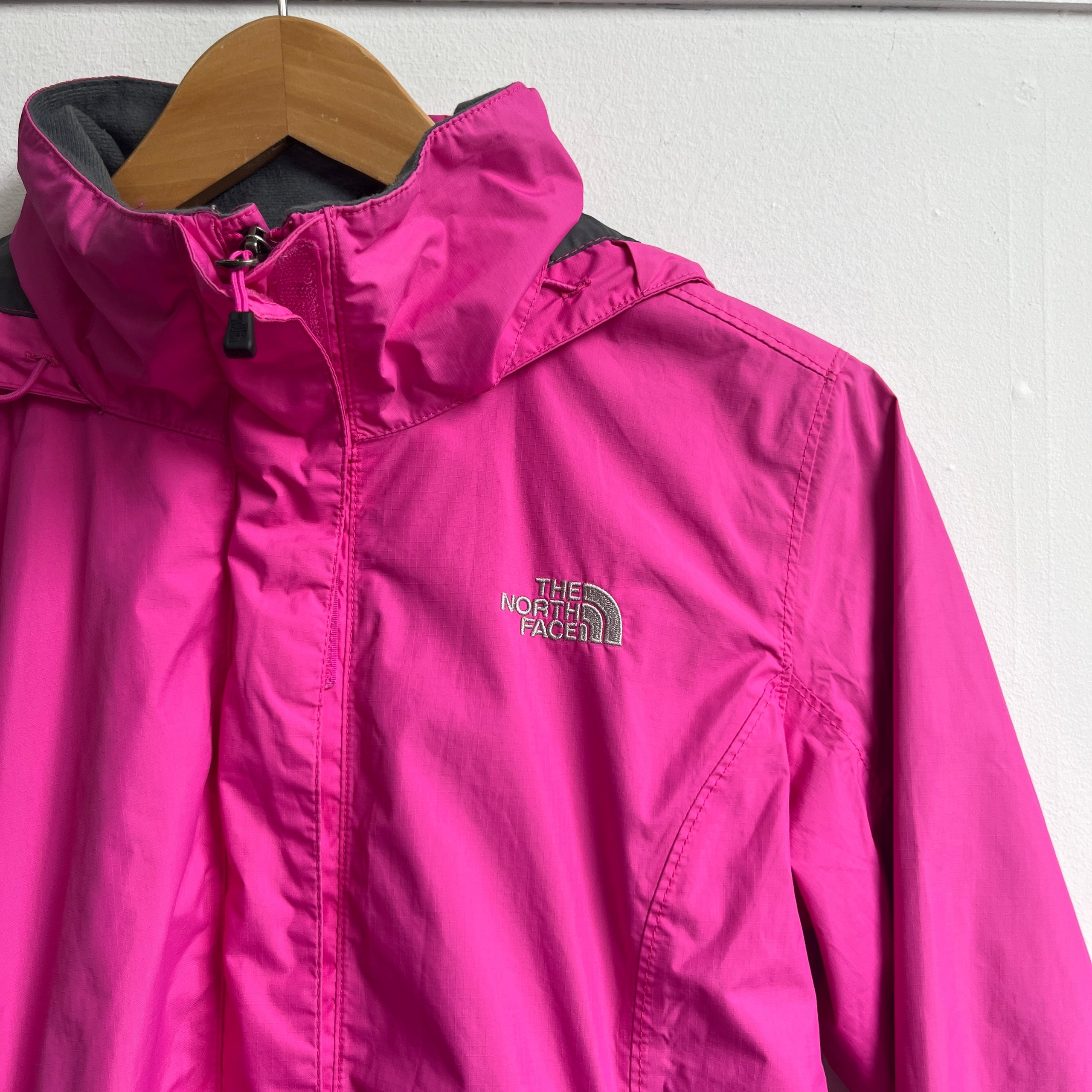 Pink north face rain jacket hot sale